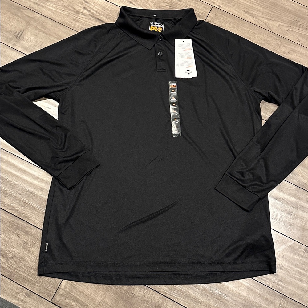 NWT Timberland Cream Polo Shirt Classic Knit - Black Long sleeve size XL